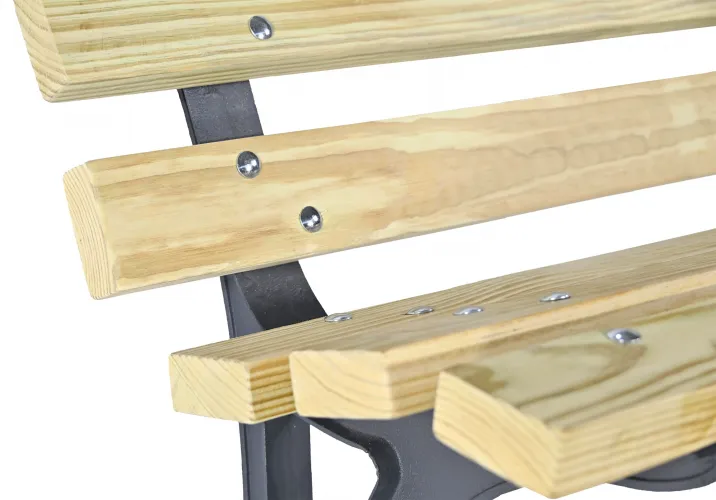   Seoul Heritage Bench – Iron Frame & Pine Wood | Outdoor Seating Groups Collections
