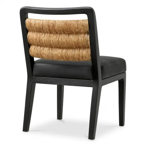   Noir Dining Chair  Seagrass & Leather Harmony | Luxury Chairs Collections