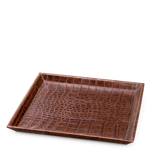 S, Brown  Imperial Desk Tray Set Antique Brown Leather Elegance (Set of 2) | Luxury Home Accessories Collections