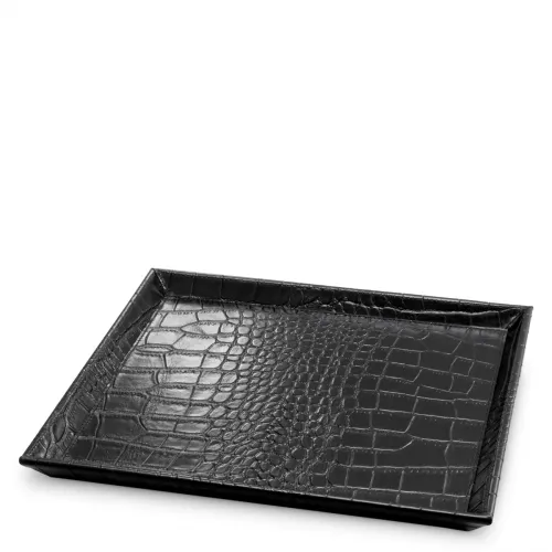 L, Blackwood 40  Imperial Desk Tray Set Antique Brown Leather Elegance (Set of 2) | Luxury Home Accessories Collections