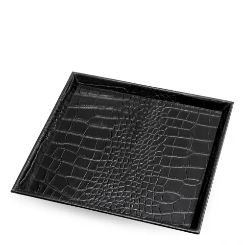 L, Blackwood 40  Imperial Desk Tray Set Antique Brown Leather Elegance (Set of 2) | Luxury Home Accessories Collections