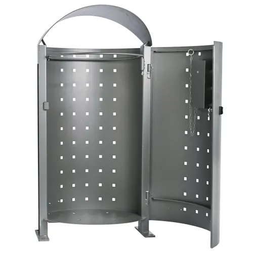   Averon Outdoor Bin – 95L Galvanized Steel with Ashtray | Luxury Outdoor Accessories Collections
