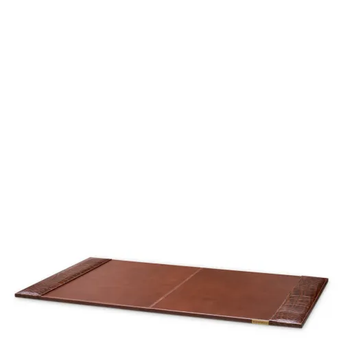 Brown  Regalia Desk Blotter  Antique Brown Leather Grandeur | Luxury Home Accessories Collections