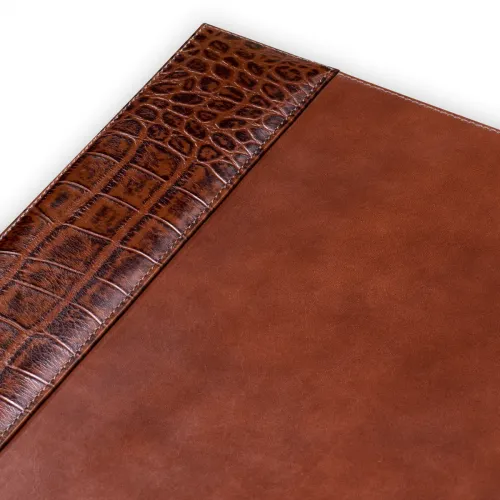 Brown  Regalia Desk Blotter  Antique Brown Leather Grandeur | Luxury Home Accessories Collections