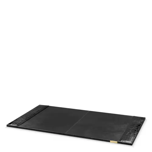 Black  Regalia Desk Blotter  Antique Brown Leather Grandeur | Luxury Home Accessories Collections