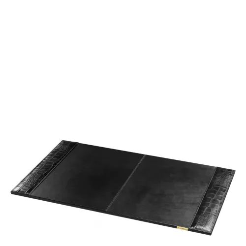 Black  Regalia Desk Blotter  Antique Brown Leather Grandeur | Luxury Home Accessories Collections