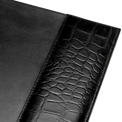 Black  Regalia Desk Blotter  Antique Brown Leather Grandeur | Luxury Home Accessories Collections