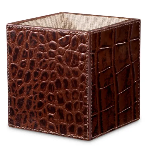  Aurum Heritage Leather Desk Set Croco Embossed Antique Brown | Office & Study Collections