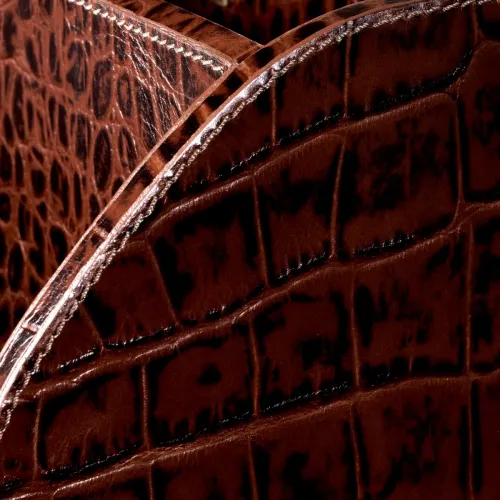   Aurum Heritage Leather Desk Set Croco Embossed Antique Brown | Office & Study Collections
