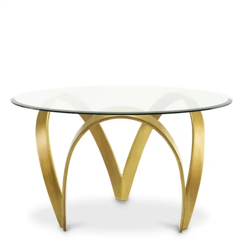   Premium Dining Table Vintage Brass & Bevelled Glass Elegance | Dining Tables Collections