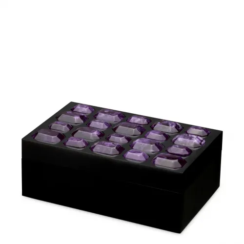 Purple  Regal Noir Box  Black Base & Faux Amethyst Lid | Luxury Home Accessories Collections
