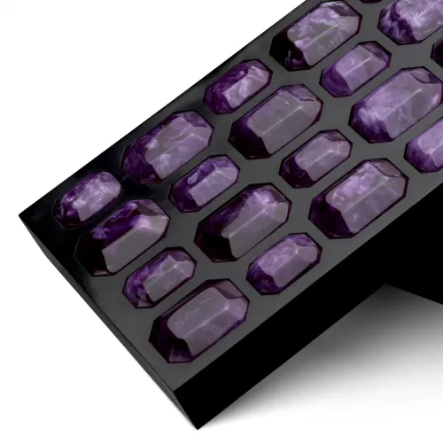 Purple  Regal Noir Box  Black Base & Faux Amethyst Lid | Luxury Home Accessories Collections