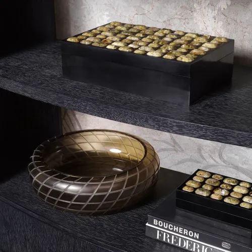 Yellow  Regal Noir Box  Black Base & Faux Amethyst Lid | Luxury Home Accessories Collections