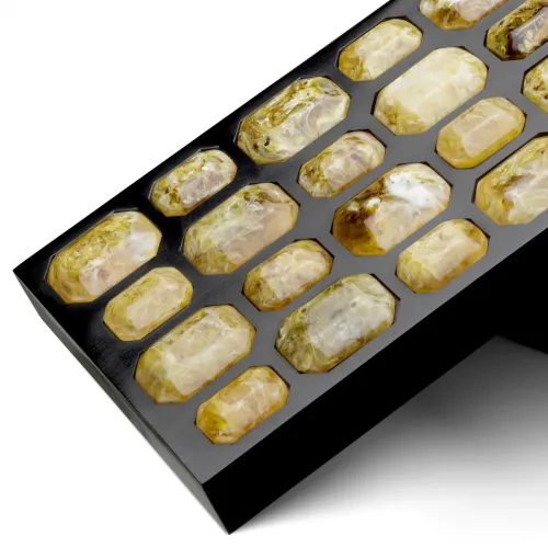 Yellow  Regal Noir Box  Black Base & Faux Amethyst Lid | Luxury Home Accessories Collections
