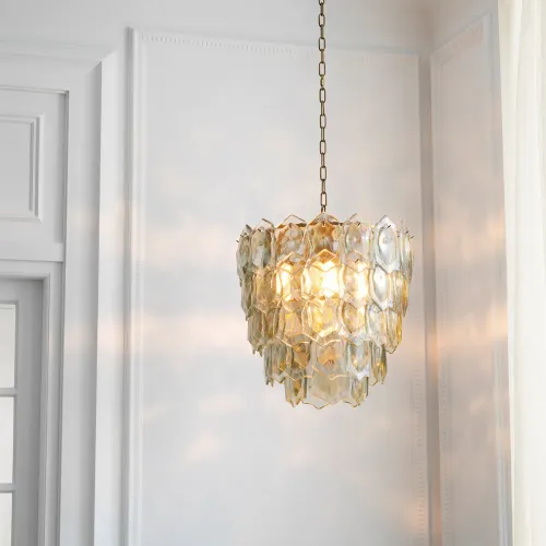 White  Royal Chandelier Vintage Brass & Clear Glass Elegance | Chandeliers Collections