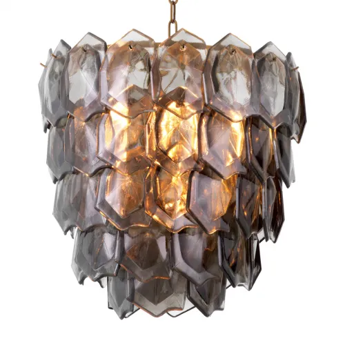 Grey  Royal Chandelier Vintage Brass & Clear Glass Elegance | Chandeliers Collections