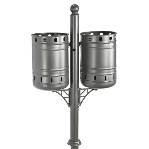   Varese Double Outdoor Bin – 2×32L Galvanized Steel Urban Edition | Luxury Outdoor Accessories Collections