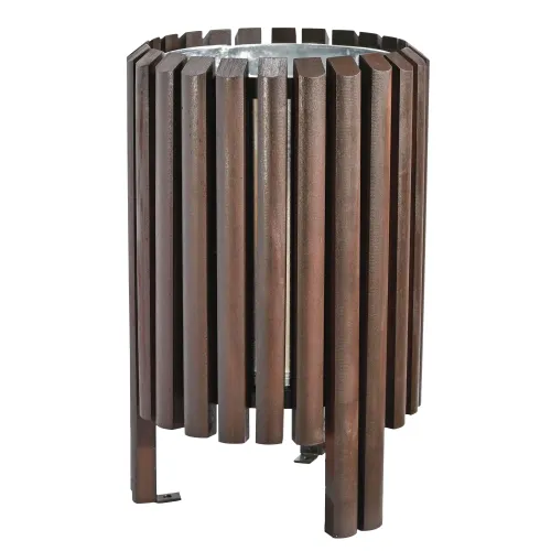   Verona Outdoor Bin – 50L Tropical Wood & Steel Edition | Luxury Outdoor Accessories Collections