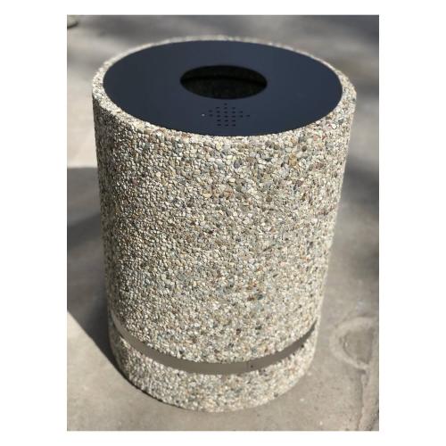   Brescia Concrete Outdoor Bin – 50L Brown Lid Edition | Luxury Outdoor Accessories Collections