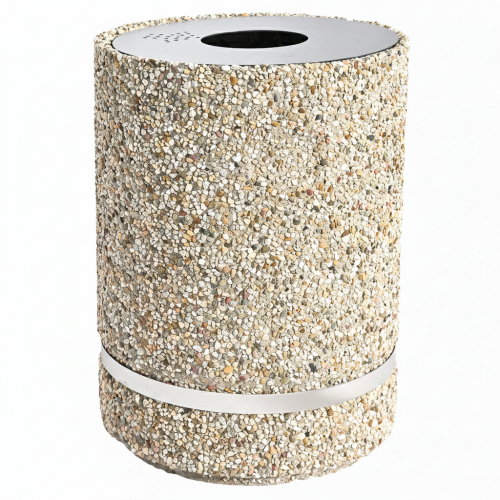   Brescia Concrete Outdoor Bin – 50L Brown Lid Edition | Luxury Outdoor Accessories Collections