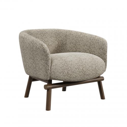 Lincoln One-Seater – Taupe Maya Mist Fabric & Ash Wood by Luxury Group International