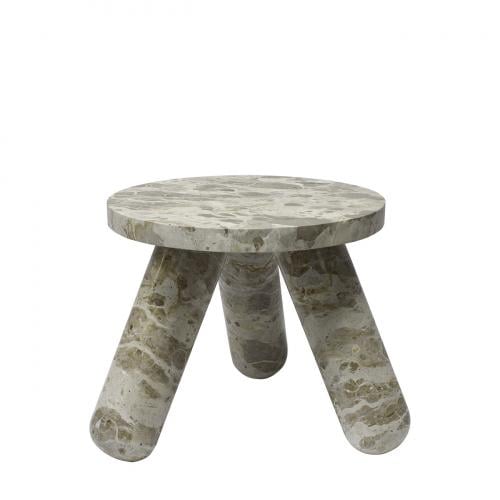 Aureon Marble Side Table – 40 cm Mixed Stone Finish