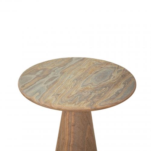 Serano Sandstone Side Table – 39 cm Mixed Stone Finish by Luxury Group International