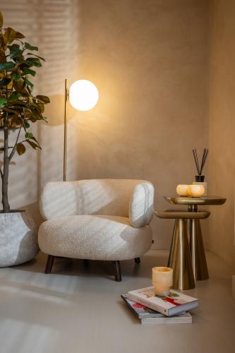 Aurevo Side Table – Hand-Finished Gold Iron Frame by Luxury Group International