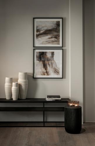 Noirva Side Table – Handcrafted Black Suar Wood by Luxury Group International