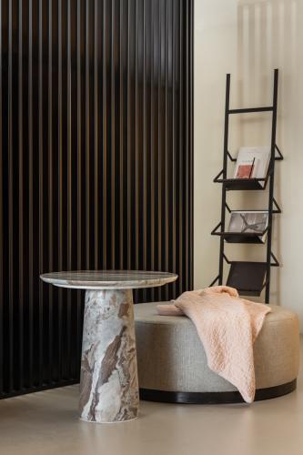 Ardelle Side Table – Fantasy Brown Marble Design by Luxury Group International