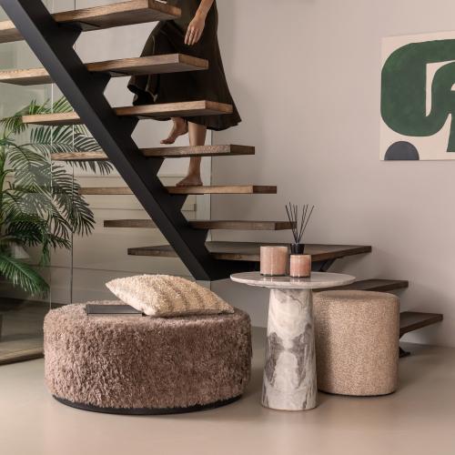 Ardelle Side Table – Fantasy Brown Marble Design by Luxury Group International