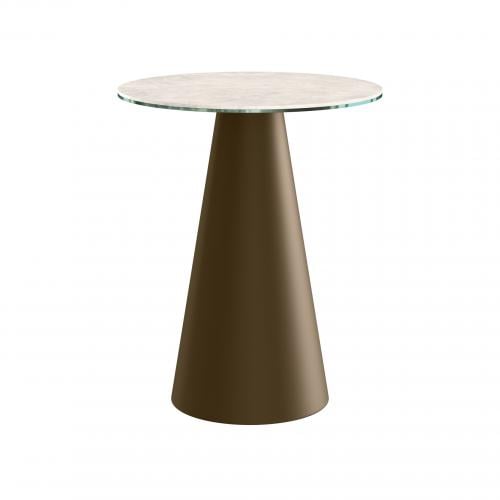 Serava Side Table – Diamond Cream Ceramic Top
