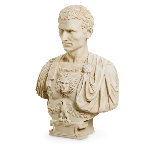 Elegant Bust of Julius Caesar – Marble Antique Decorative Sculpture by Luxury Group International