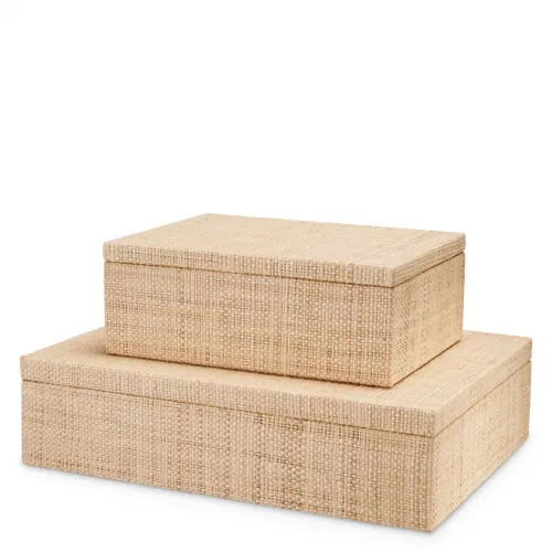 Cadira Decorative Box S – Natural Raffia Finish by Luxury Group International