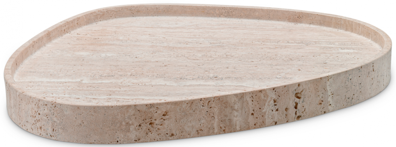 Premium Tray Arman – Organic Travertine Serving Tray by Luxury Group International