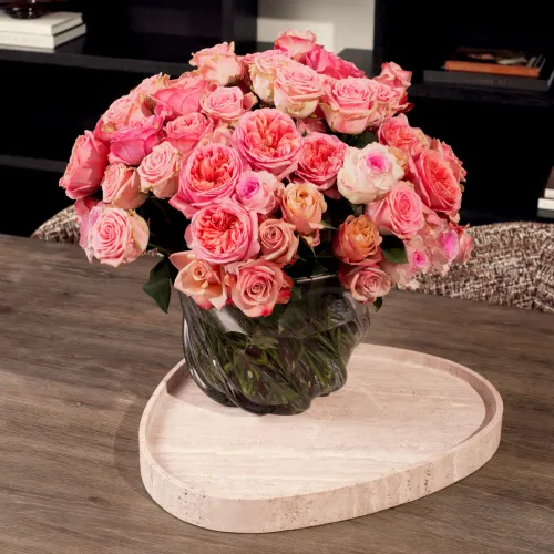 Premium Tray Arman – Organic Travertine Serving Tray by Luxury Group International
