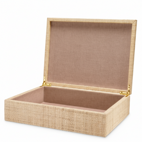 Cadira Decorative Box L – Natural Raffia Finish by Luxury Group International