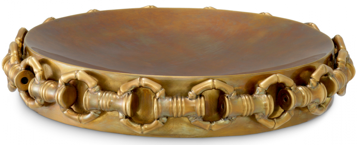 Royal Clementine Dekorative Schale - Vintage-Messing Finish von Luxury Group International