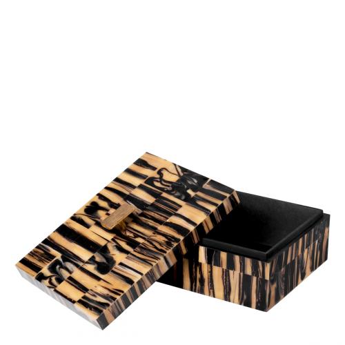 Caprioni Decorative Box S – Black & Brown Resin Inlay by Luxury Group International