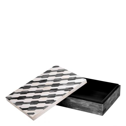 Rovano Grey & Cream Decorative Box – Large by Luxury Group International