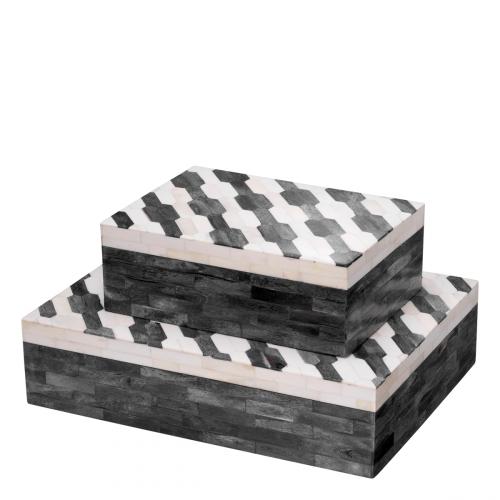 Rovano Grey & Cream Decorative Box – Large by Luxury Group International