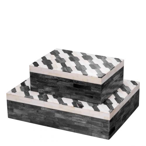 Rovano Grey & Cream Decorative Box – Small by Luxury Group International
