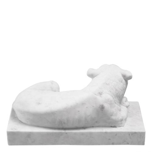 Regalis Marble Lion Sculpture – Handcarved White Marble by Luxury Group International