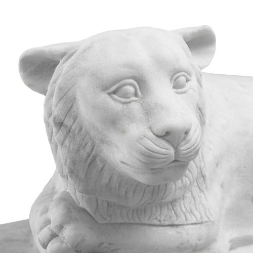Regalis Marble Lion Sculpture – Handcarved White Marble by Luxury Group International