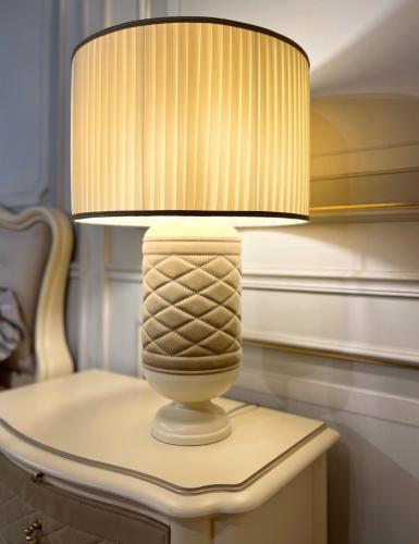 Regal Ivory Nubuck Table Lamp – Timeless European Elegance
