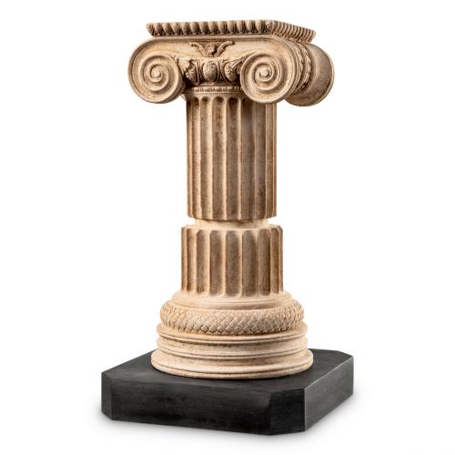 Artemisia Marble Column Sculpture – Handcarved Art Object
