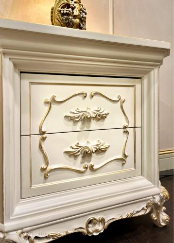 Regalia Ivory Gold Nightstand – Luxury Bedside Table with Emperador Gold Ceramic Top