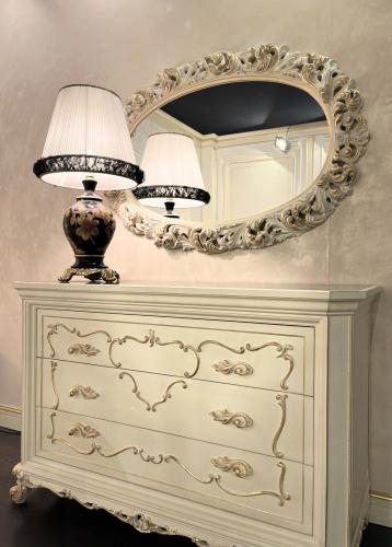 Majestic Ivory Gold Chest of Drawers – Luxury Dresser with Emperador Gold Ceramic Top