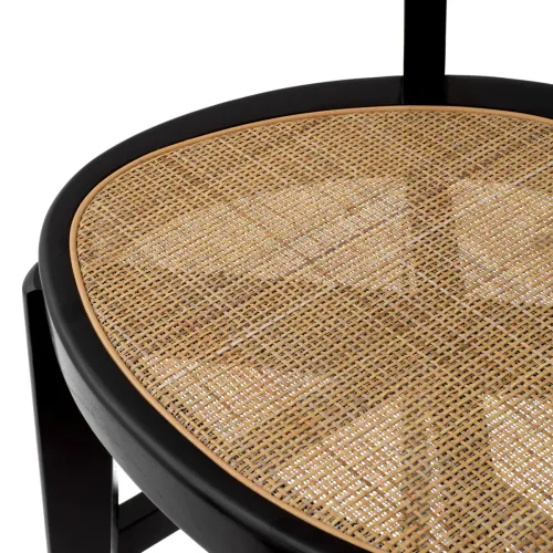 Premium Counter Stool – Luxury Black Counter Chair with Rattan Cane Detailing by Luxury Group International