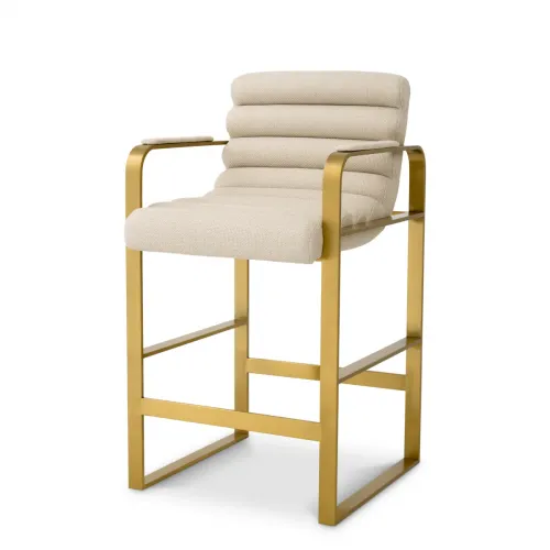 Luxury Counter Stool Set – Modern Brass Frame, Multi-Color Upholstery by Luxury Group International